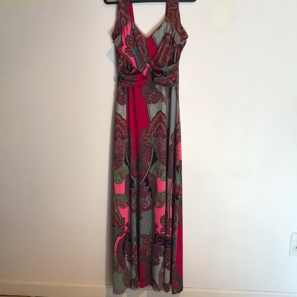 Detailed print maxi dress